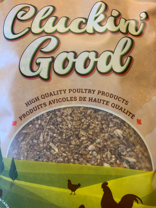 clucking good chick starter milled grain complete feed for poultry