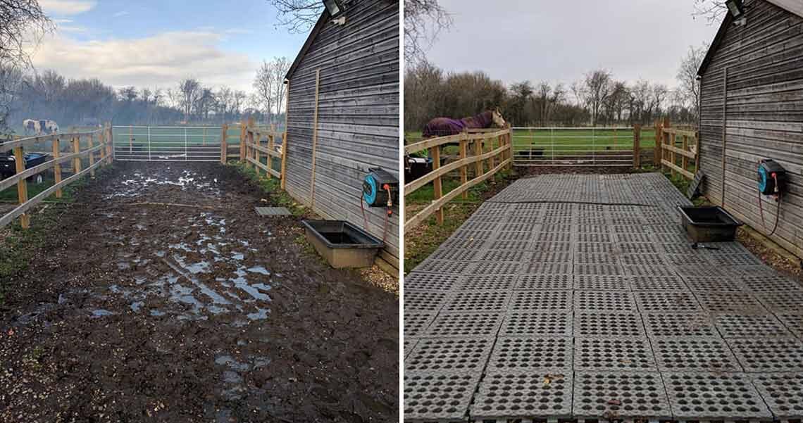 From Mud to clean, for both you and your animals..  Mud Control Grid. 