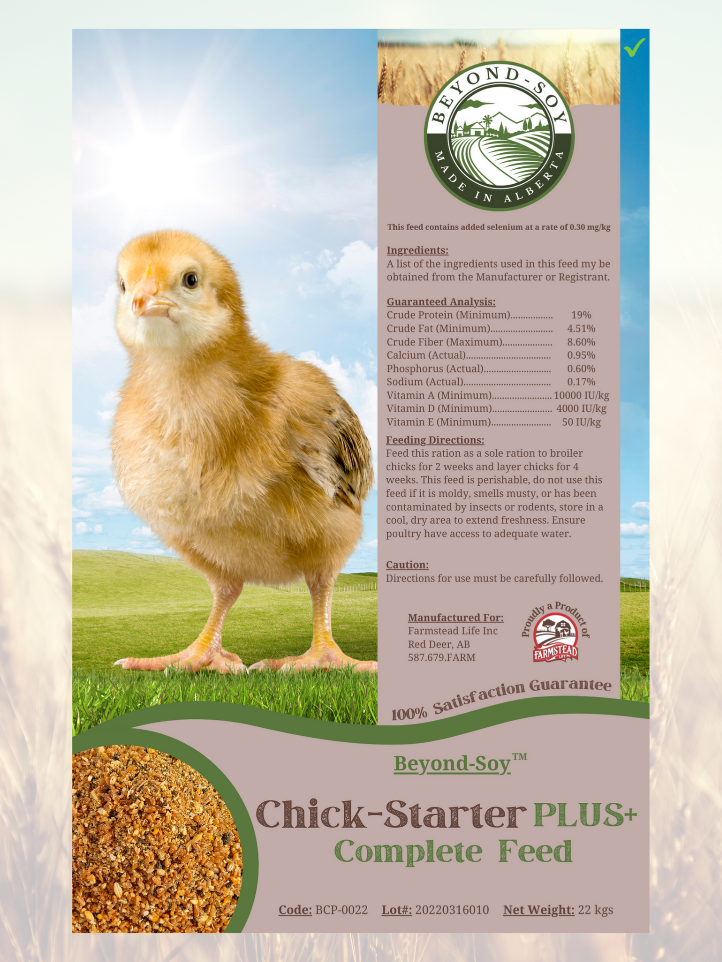 Chick Starter Plus - Beyond Soy - Farmstead Feeds