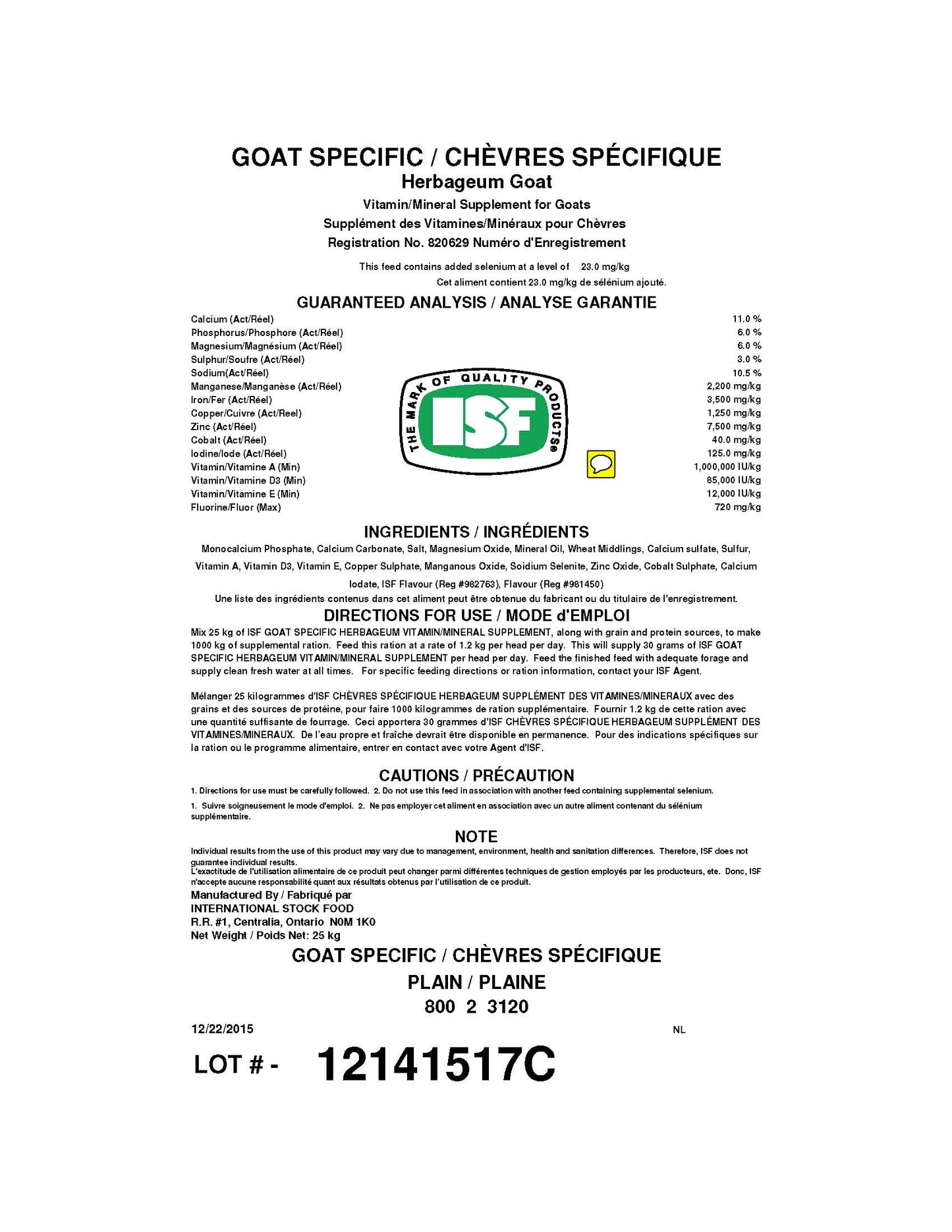 Goat Specific by ISF