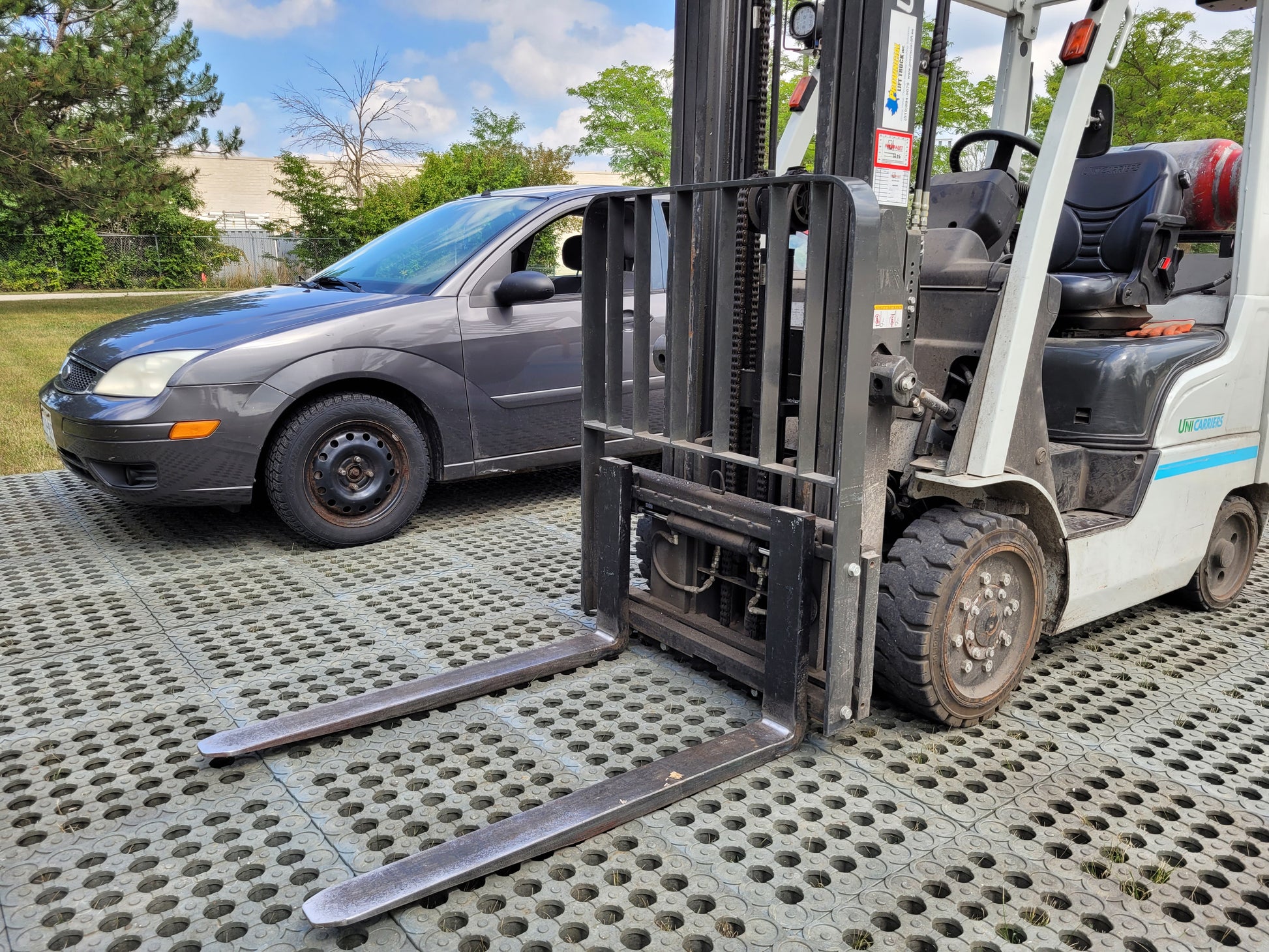 Mud Control Grids.  Can be used to create clean, mud free parking spaces for vehicles and equipment.  Keeps them clean and easily moved.  